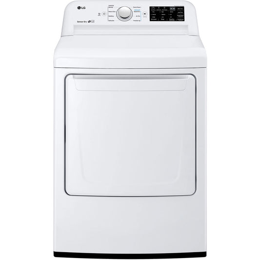 LG - 7.3 cu. ft. Ultra Large High Efficiency White Gas Dryer with Sensor Dry | DLG7101W