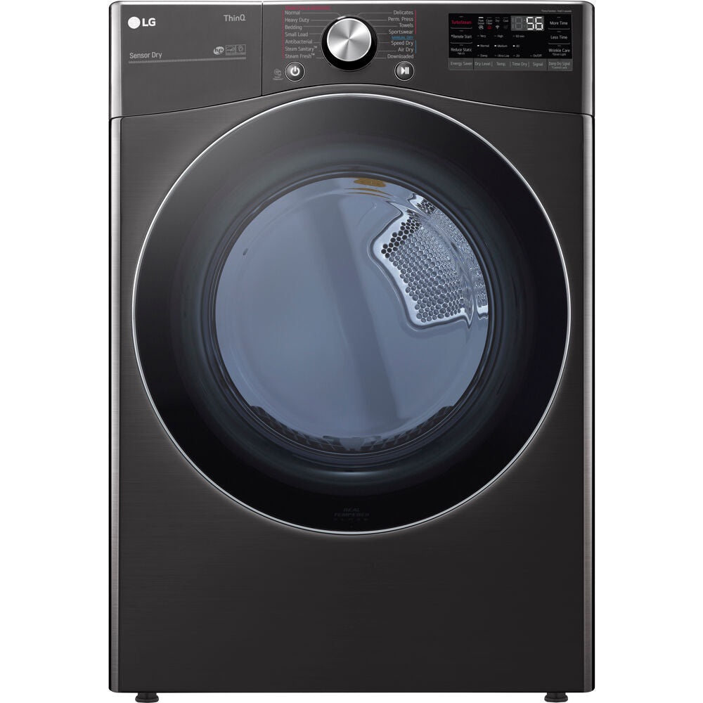 LG - 27 in. 4.8 cu. ft. Mega Capacity White Top Load Washer and LG - 7.4 Cu. Ft. Black Steel Ultra Large Capacity Gas Dryer