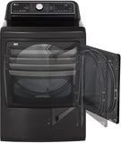 LG - 7.3 cu. ft. Ultra Large Black Steel Smart Gas Vented Dryer with EasyLoad Door, Sensor Dry and TurboSteam, ENERGY STAR | DLGX7901BE