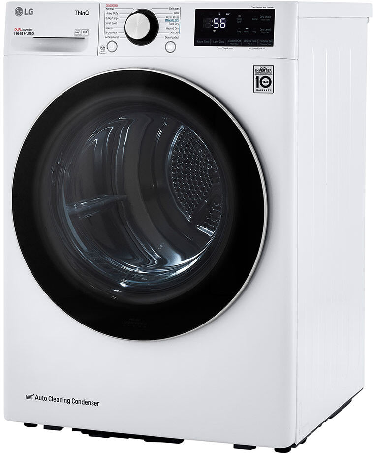 LG - 4.2 cu. ft. Compact White Electric Dryer with Dual Inverter HeatPump Technology |  DLHC1455W