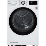 LG - 27 in. 5.0 cu. ft. Mega Capacity White Smart Front Load Washing Machine and LG - 4.2 Cu. Ft. Compact White Electric Dryer