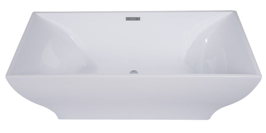 ALFI Brand - 67 inch White Rectangular Acrylic Free Standing Soaking Bathtub | AB8840