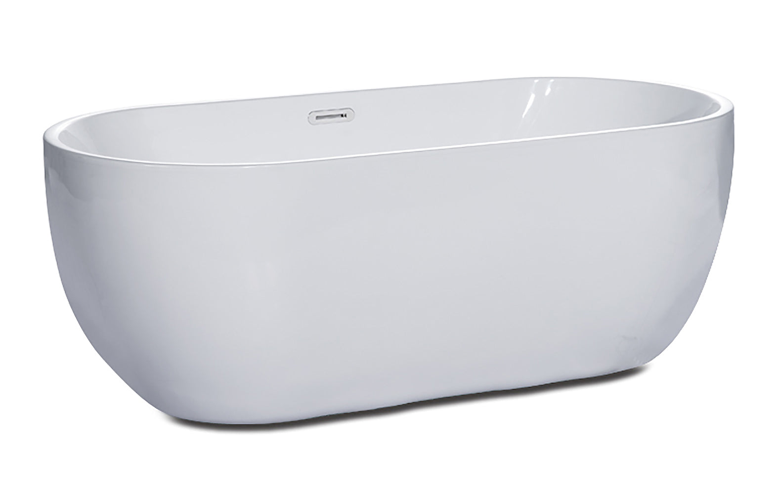 ALFI Brand - 59 inch White Oval Acrylic Free Standing Soaking Bathtub | AB8838