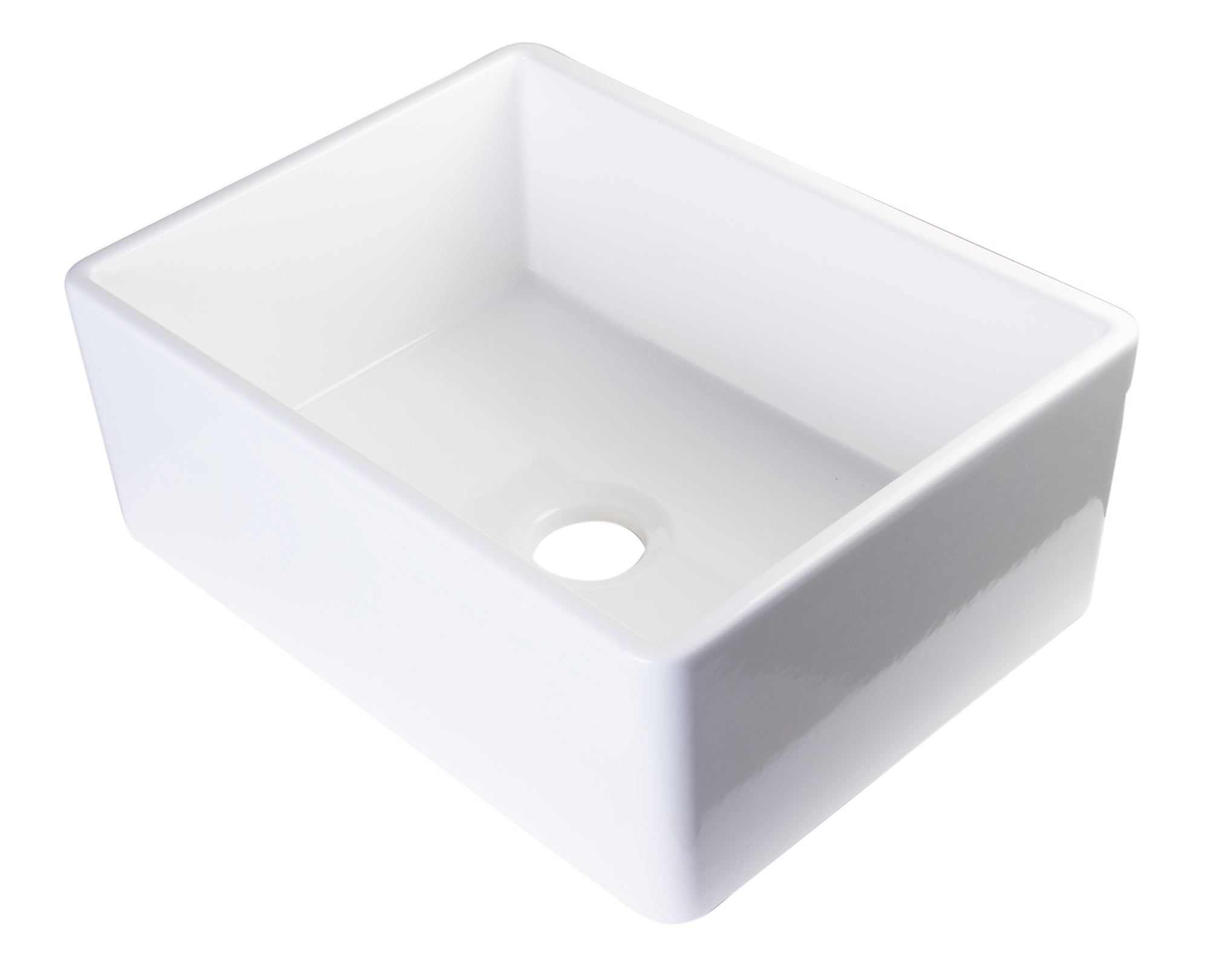 ALFI Brand - White 26" Contemporary Smooth Apron Fireclay Farmhouse Kitchen Sink | AB505-W