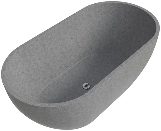 ALFI brand - 59" Solid Concrete Oval Freestanding Bathtub - ABCO59TUB