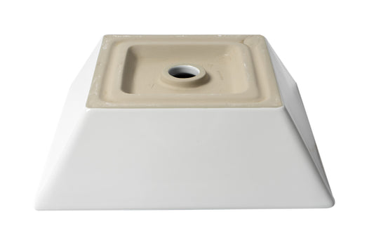 ALFI Brand - White 17" Square Above Mount Ceramic Sink | ABC912