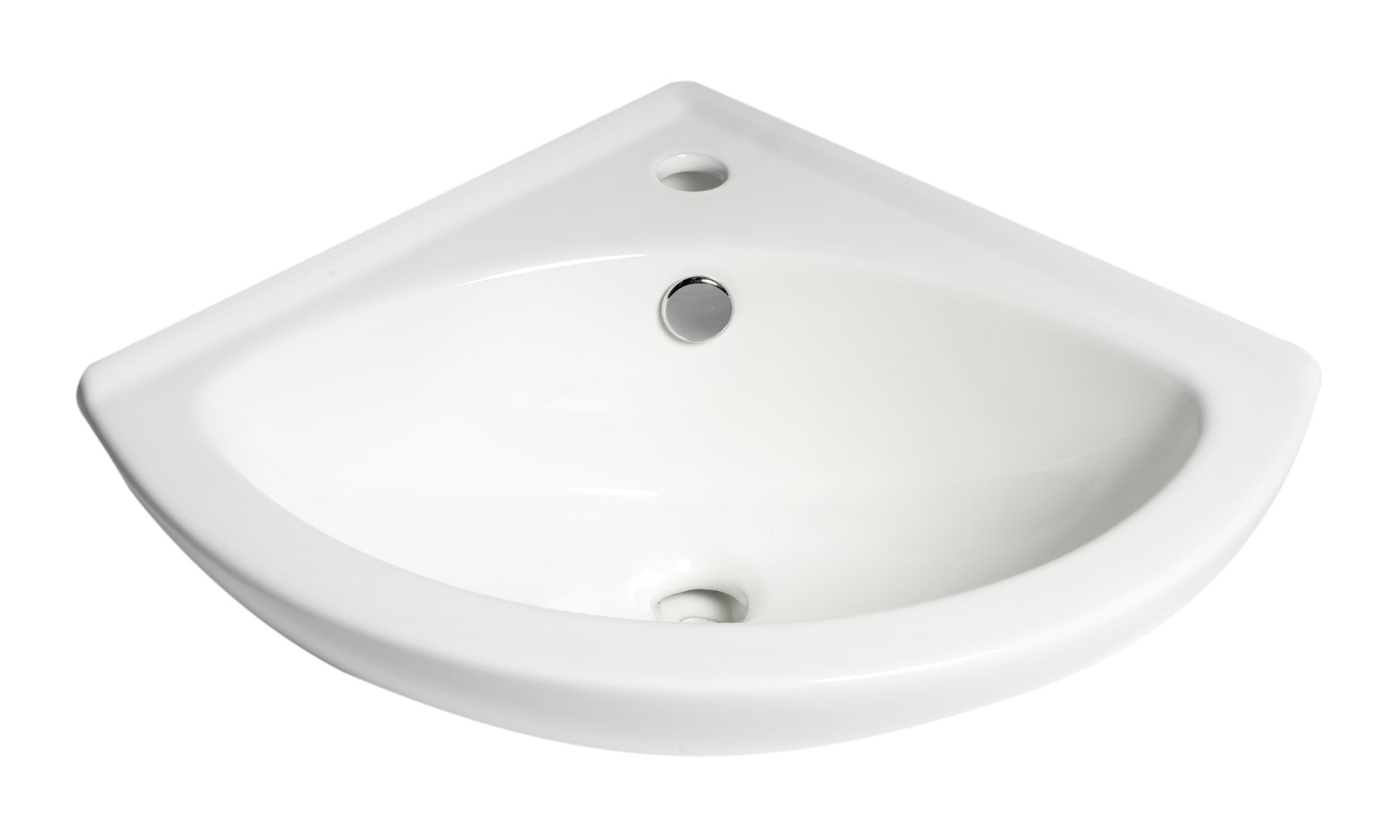 ALFI Brand - White 22" Corner Wall Mounted Ceramic Sink with Faucet Hole | ABC120
