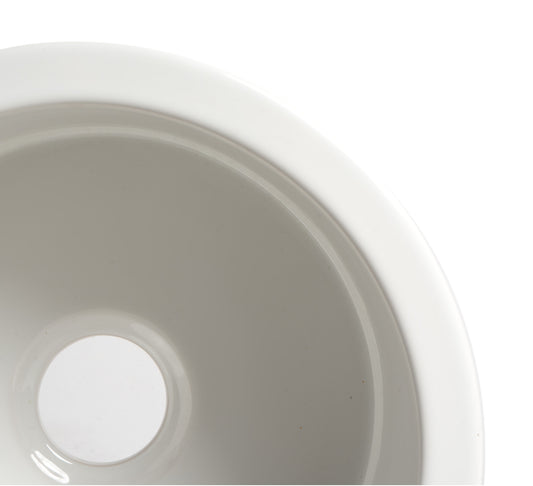 ALFI Brand - White Round 18" x 18" Undermount / Drop In Fireclay Prep Sink | ABF1818R-W