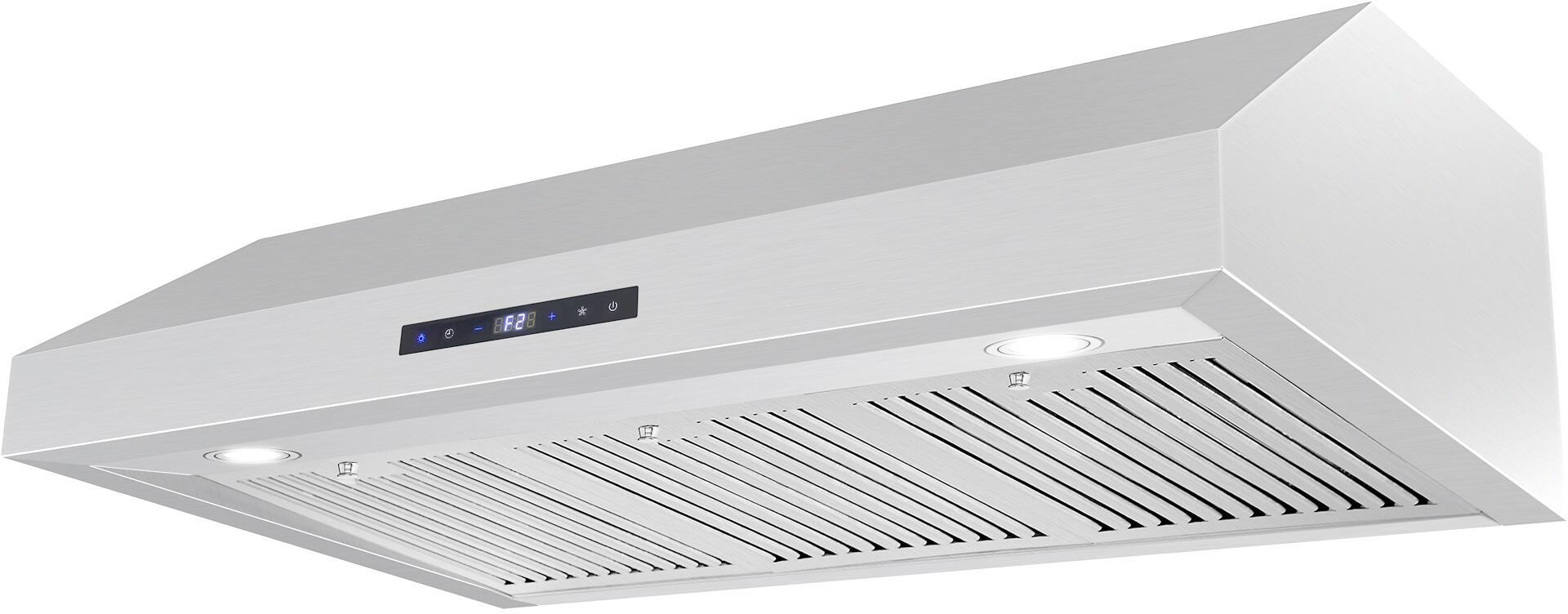 Cosmo - 36 in. Under Cabinet Range Hood with Digital Touch Controls, 3-Speed Fan, LED Lights and Permanent Filters in Stainless Steel | UMC36