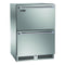 Perlick - 24" Signature Series Marine Grade Dual-Zone Freezer/Refrigerator Drawers, stainless steel, with lock - HP24ZM-4