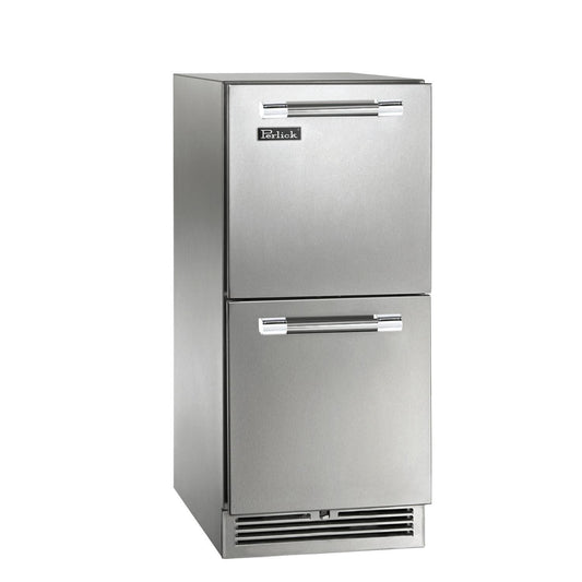 Perlick - 15" Signature Series Marine Grade Refrigerator Drawers, stainless steel, with lock - HP15RM-4