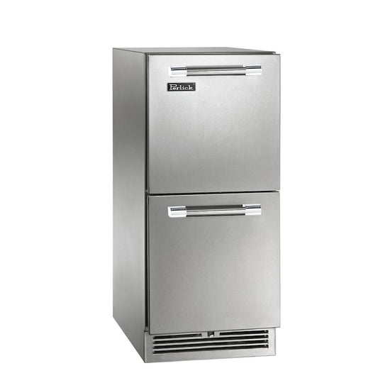 Perlick - 15" Signature Series Marine Grade Refrigerator Drawers, stainless steel - HP15RM-4-5