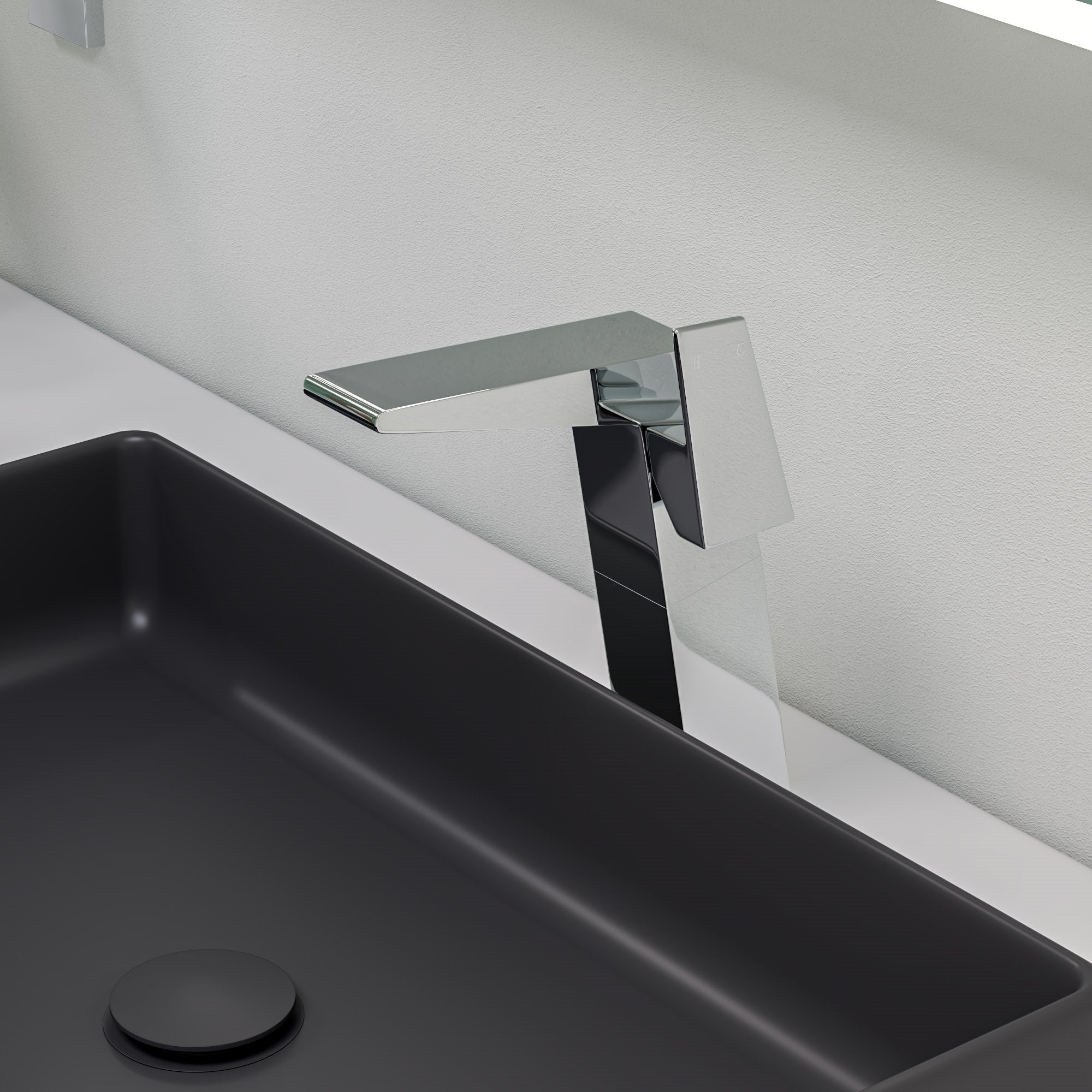 ALFI Brand - Black Matte 24" Modern Rectangular Above Mount Ceramic Sink | ABC902-BM