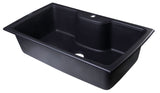 ALFI Brand - Black 35" Drop-In Single Bowl Granite Composite Kitchen Sink | AB3520DI-BLA