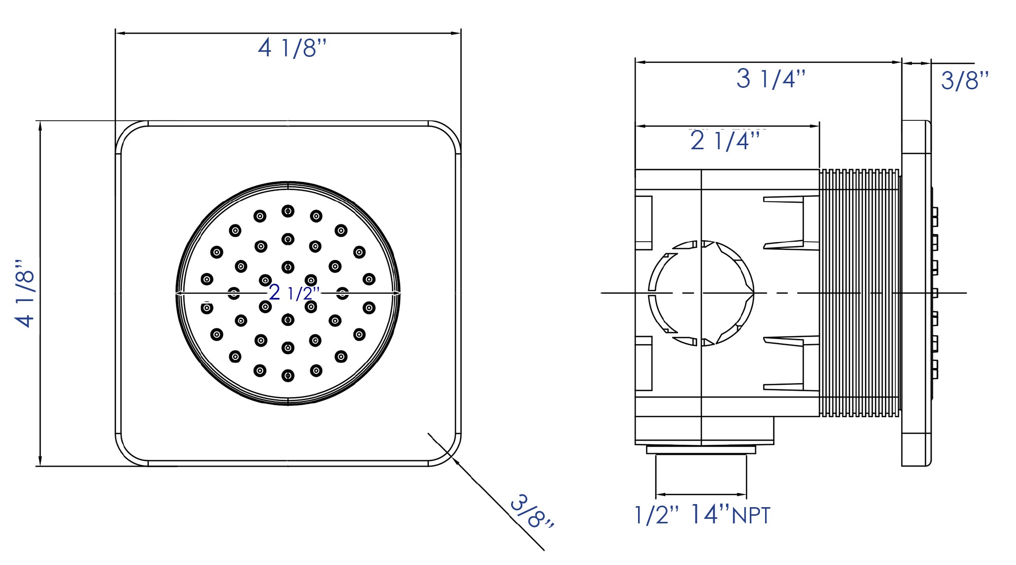 ALFI Brand - Brushed Nickel Flush Mounted Shower Body Spray | AB3801-BN