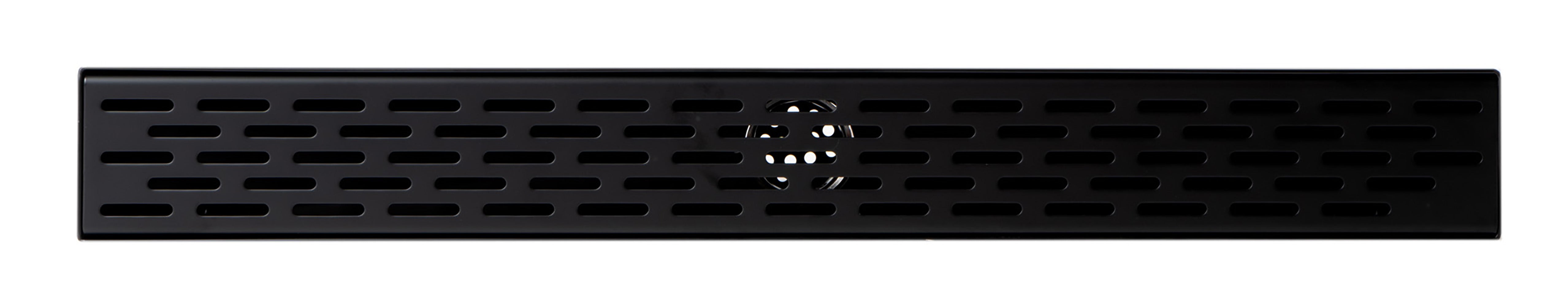 ALFI Brand - 24" Black Matte Stainless Steel Linear Shower Drain with Groove Holes | ABLD24C-BM