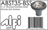 ALFI Brand - Brushed Stainless Steel 3 1/2" Basket Strainer Drain | ABST35-BSS