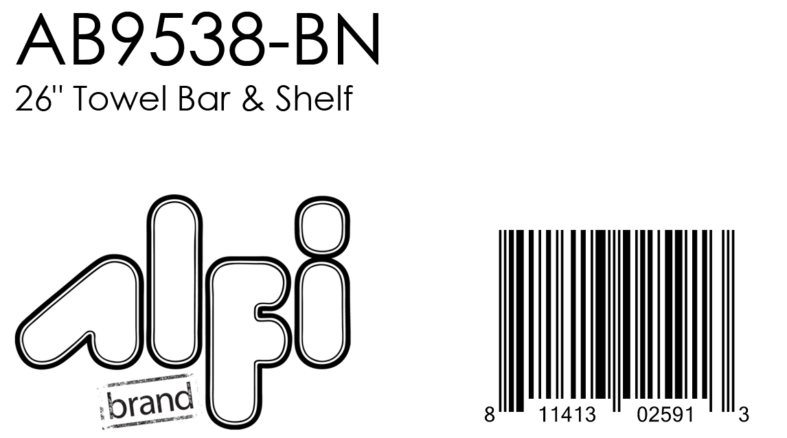 ALFI Brand - Brushed Nickel 26 inch Towel Bar & Shelf Bathroom Accessory | AB9538-BN