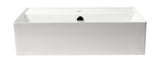 ALFI Brand - White 24" Modern Rectangular Above Mount Ceramic Sink with Faucet Hole | ABC901-W