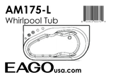 EAGO - 5'' White Acrylic Corner Whirlpool Bathtub - Drain on Left | AM175-L