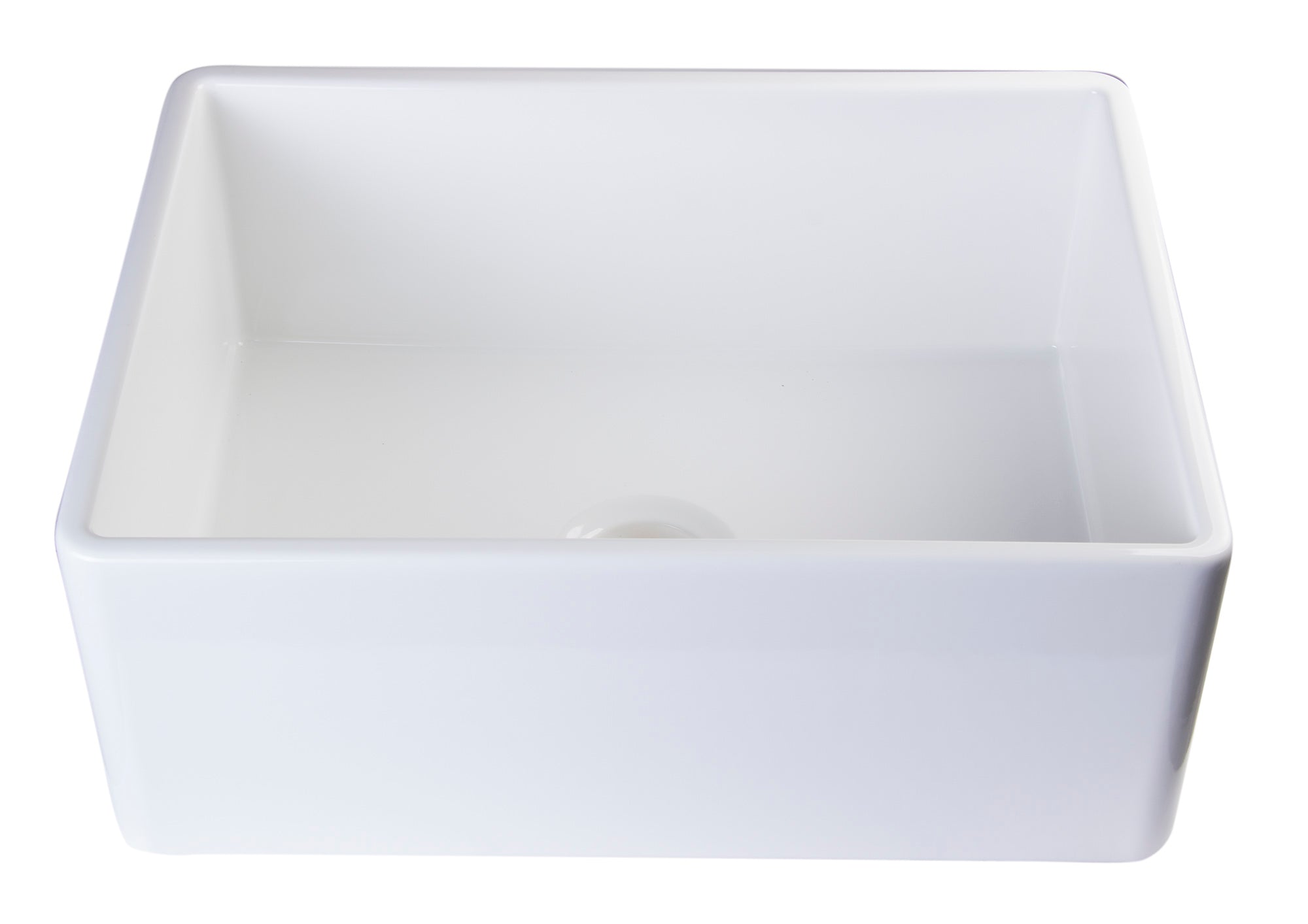 ALFI Brand - White 26" Contemporary Smooth Apron Fireclay Farmhouse Kitchen Sink | AB505-W