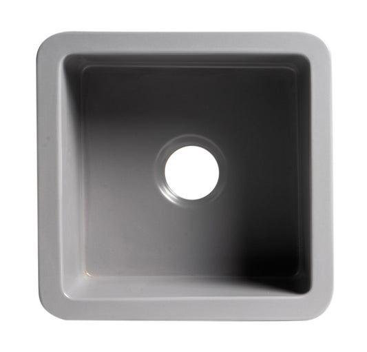 ALFI Brand - Gray Matte Square 18" x 18" Undermount / Drop In Fireclay Prep Sink | ABF1818S-GM