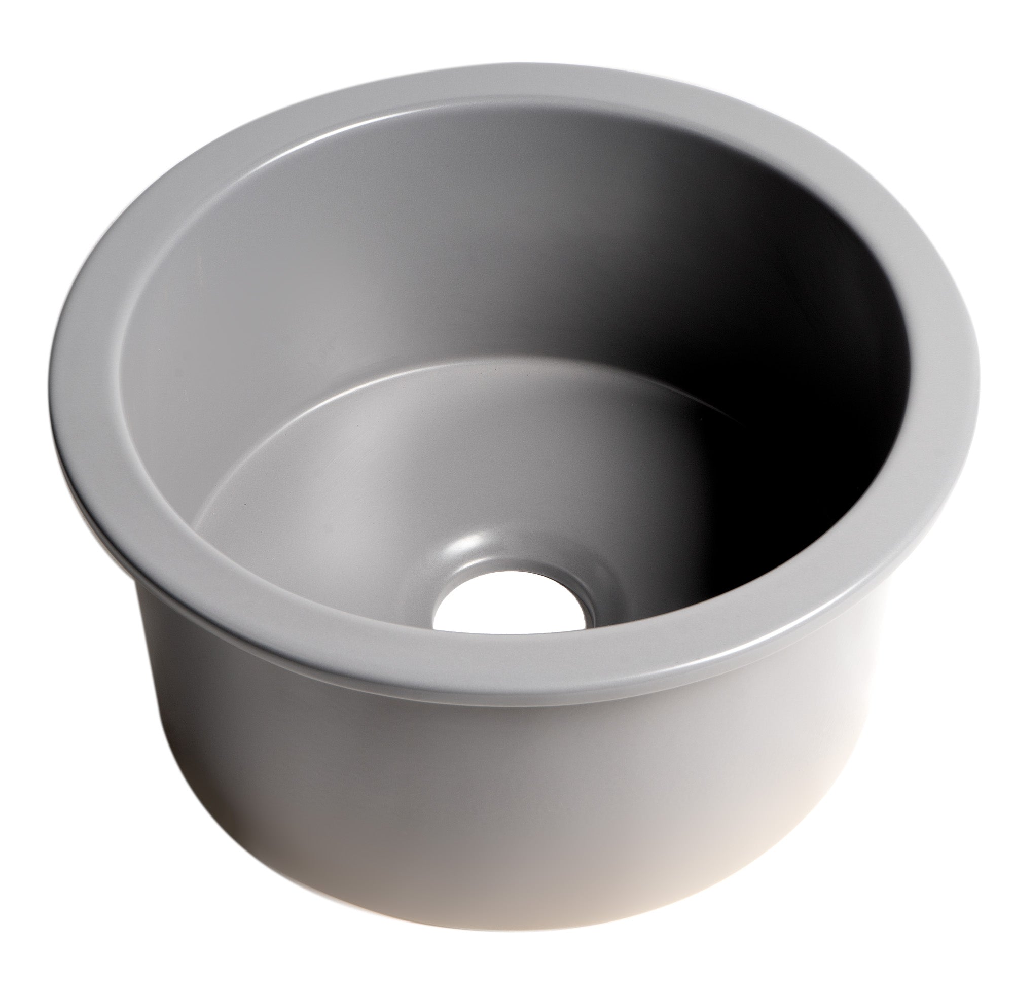 ALFI Brand - Gray Matte Round 18" x 18" Undermount / Drop In Fireclay Prep Sink | ABF1818R-GM