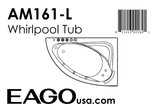 EAGO - 5' Single Person Corner White Acrylic Whirlpool Bath Tub - Drain on Left | AM161-L