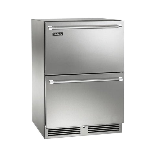 Perlick - 24" Signature Series Outdoor Refrigerator Drawers, stainless steel - HP24RO-4-5