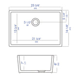 ALFI Brand - 24 inch White Single Bowl Fireclay Undermount Kitchen Sink | AB503UM-W