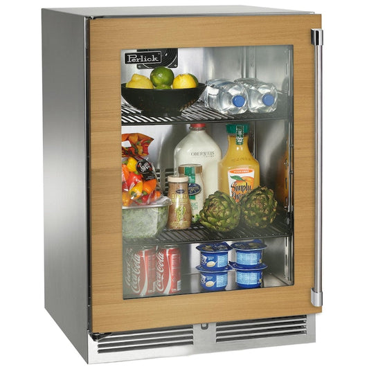 Perlick - 24" Signature Series Outdoor Refrigerator with fully integrated panel-ready glass door, with lock - HP24RO