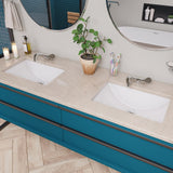 EAGO - White Ceramic 22"x15" Undermount Rectangular Bathroom Sink | BC227
