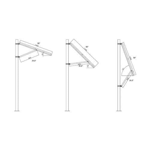 Aims Power - Dual Panel Pole Mount for Two 120W/130W Panels - PV-2X130POLE