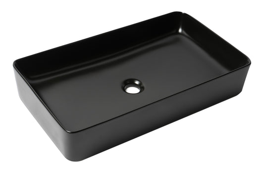 ALFI Brand - Black Matte 24" Modern Rectangular Above Mount Ceramic Sink | ABC902-BM