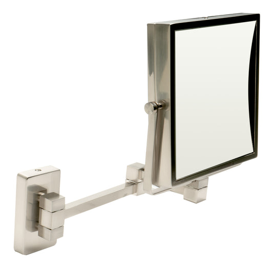 ALFI Brand - 8"  Square Wall Mounted 5x Magnify Cosmetic Mirror | ABM8WS-BN