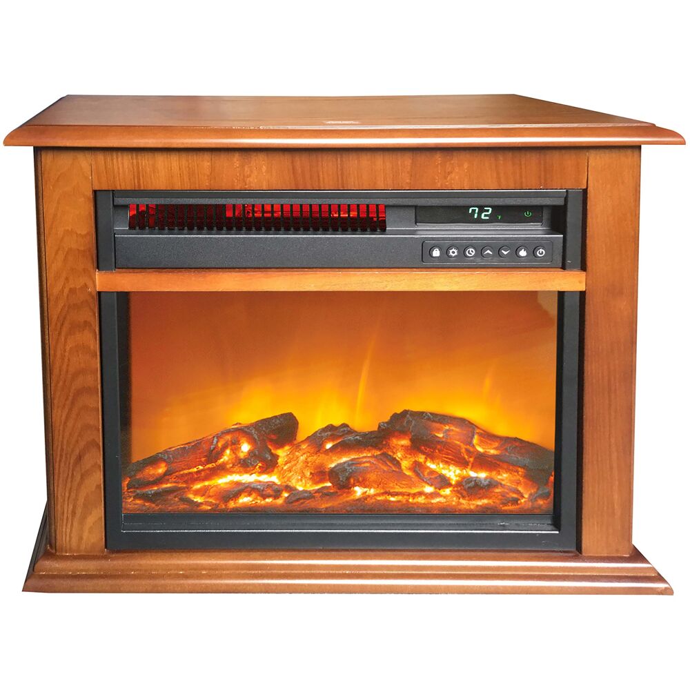 LifeSmart - 3-element small infrared fireplace with trim and feet