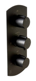 ALFI Brand - Black Matte 3-Way Thermostatic Valve Shower Mixer Round Knobs | AB4001-BM