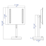 ALFI Brand - Polished Chrome Tabletop Square 8" 5x Magnifying Cosmetic Mirror with Light | ABM8FLED-PC