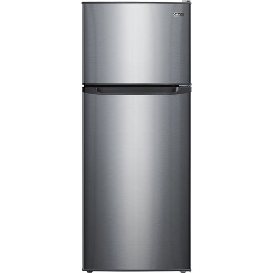 GALANZ - 10-cu ft Top-Freezer Refrigerator with Ice Maker (Stanless Steel Look) | GLR10TS2K08
