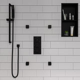 ALFI Brand - Black Matte Square Sliding Rail Hand Shower Set | AB7606-BM