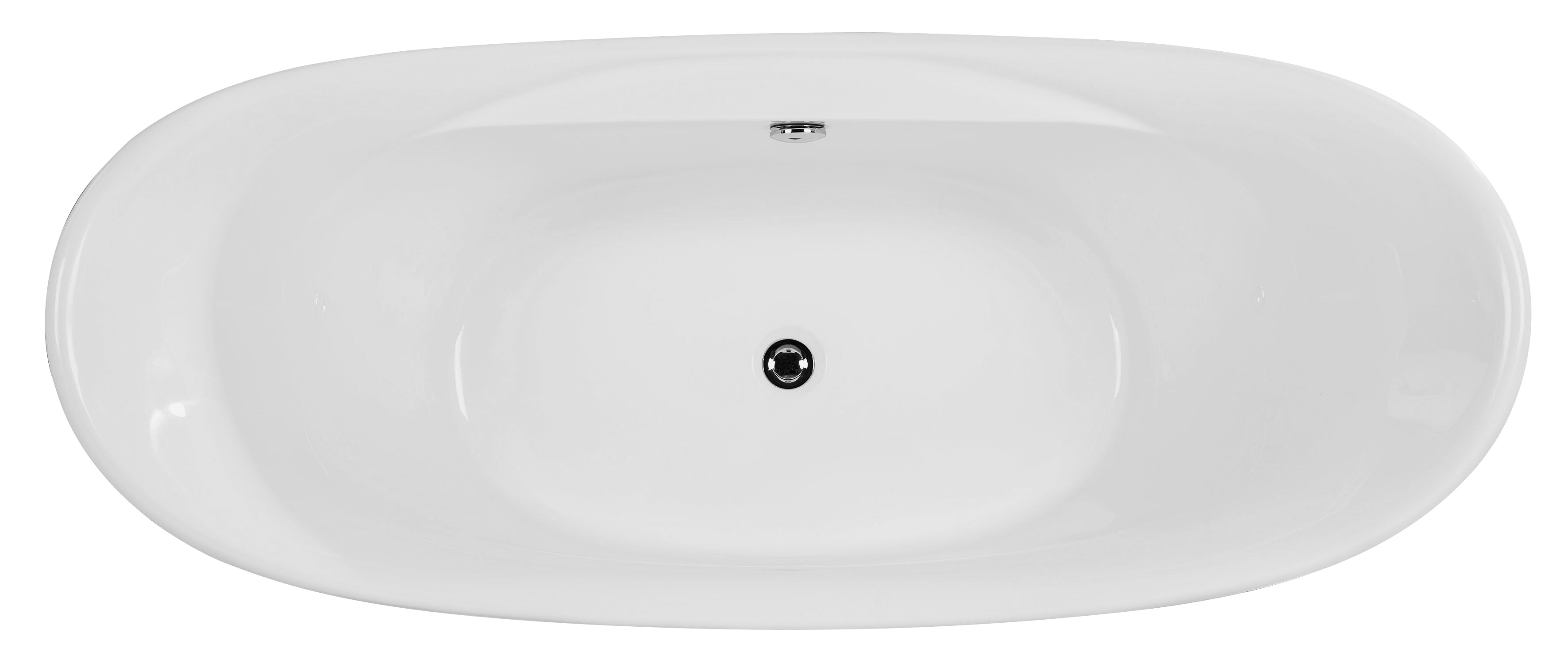 ALFI Brand - 68 inch White Oval Acrylic Free Standing Soaking Bathtub | AB8803