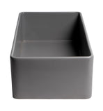 ALFI Brand - Gray Matte Smooth Apron 36" x 18" Single Bowl Fireclay Farm Sink | ABF3618-GM