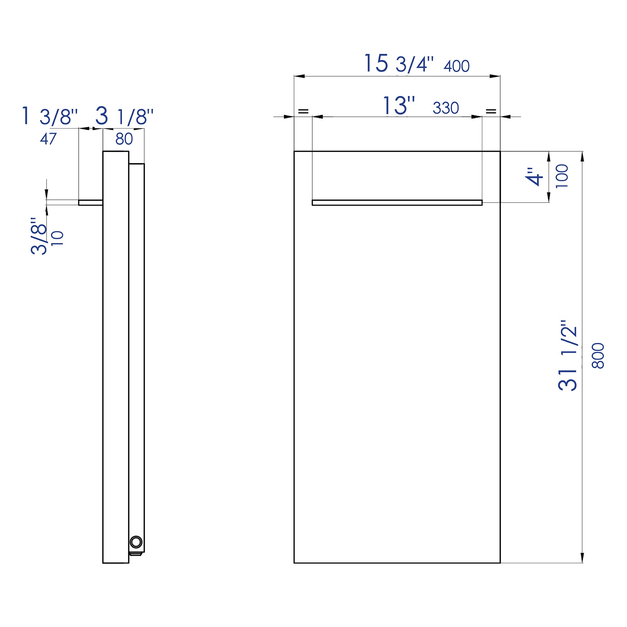 ALFI Brand - 16"x32" Live Edge Cedar Wood Towel Warmer | ABTW1632V