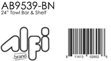 ALFI Brand - Brushed Nickel 24 inch Towel Bar & Shelf Bathroom Accessory | AB9539-BN