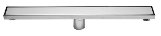 ALFI Brand - 24" Modern Polished Stainless Steel Linear Shower Drain with Solid Cover | ABLD24B-PSS