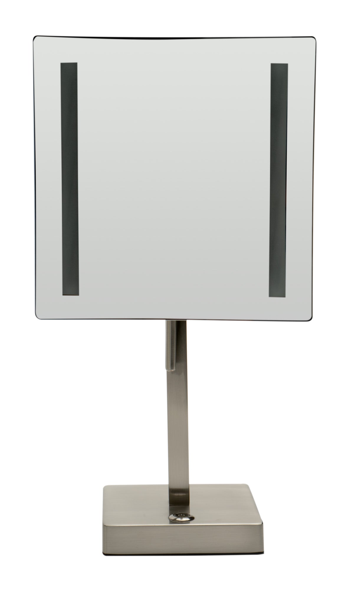 ALFI Brand - Brushed Nickel Tabletop Square 8" 5x Magnifying Cosmetic Mirror with Light | ABM8FLED-BN