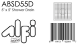 ALFI Brand - 5" x 5" Square Stainless Steel Shower Drain with Groove Lines | ABSD55D