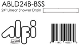 ALFI Brand - 24" Modern Brushed Stainless Steel Linear Shower Drain with Solid Cover | ABLD24B-BSS
