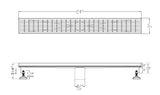 ALFI Brand - 24" Modern Stainless Steel Linear Shower Drain with Groove Lines | ABLD24D