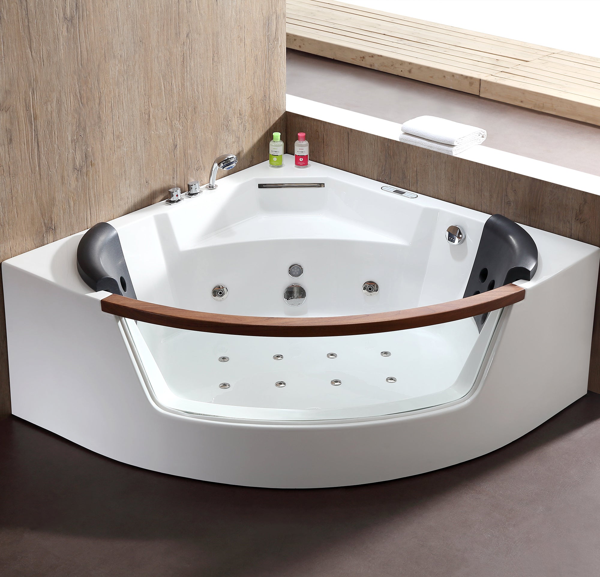 EAGO - 5 ft Clear Rounded Corner Acrylic Whirlpool Bathtub for Two | AM197ETL